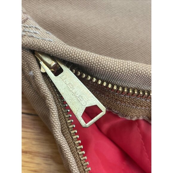 Vintage 80s 46x28 Carhartt Brown Double Knee Quilt Lined Overalls Bibs Union USA - Picture 12 of 16